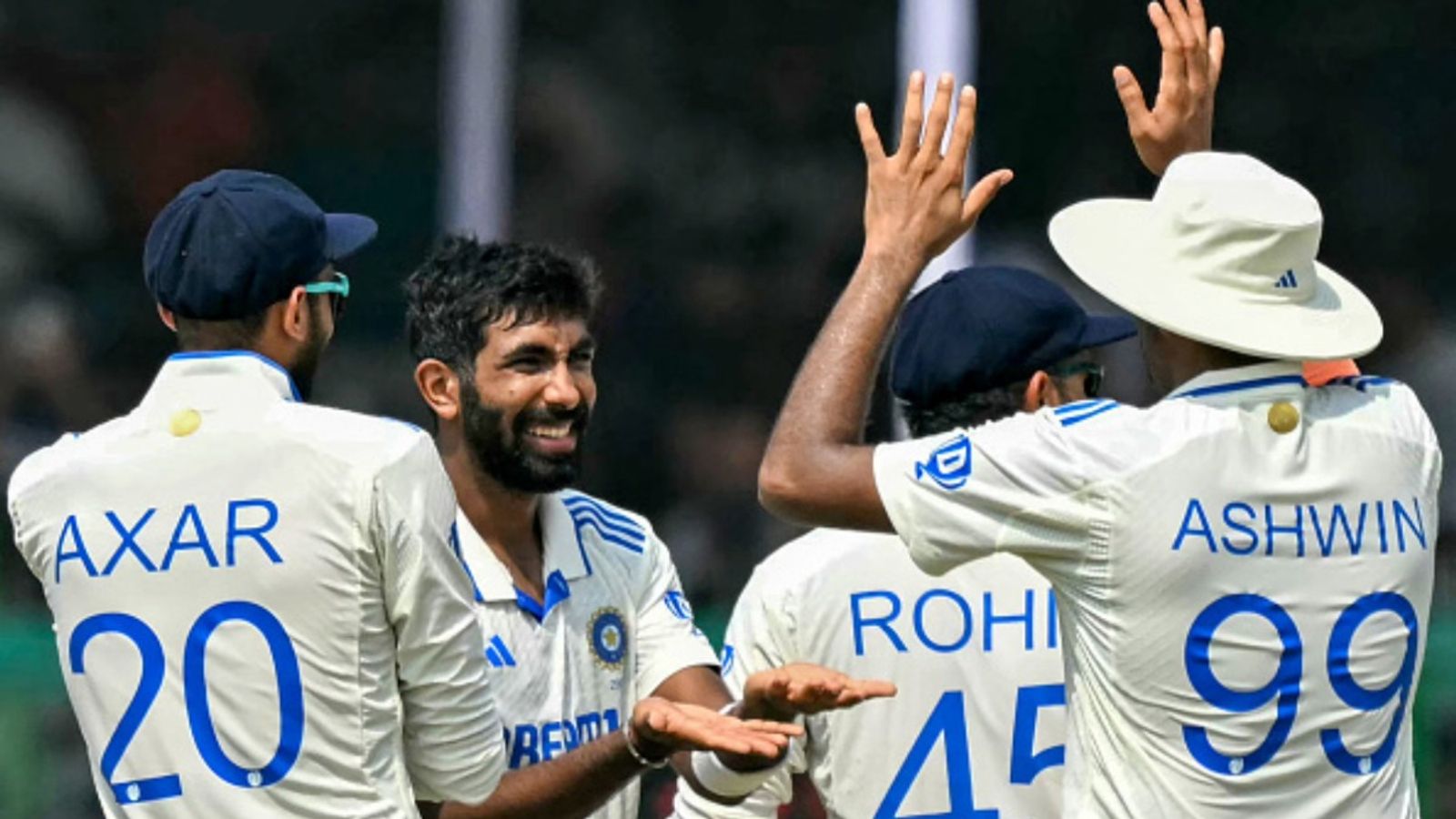 Ashwin, Jadeja & Bumrah's troika bundle out Bangladesh for 146, India need 95 to wrap up series in Kanpur Indian bowlers celebrating wickets (getty)
