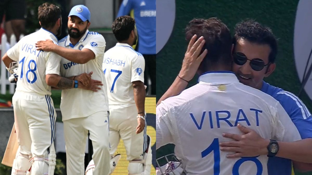 Virat Kohli hugs Gautam Gambhir and Rohit Sharma after winning Kanpur Test, beautiful moment breaks internet - WATCH Virat Kohli hugs Gautam Gambhir and Rohit Sharma after winning Kanpur Test, beautiful moment breaks internet - WATCH