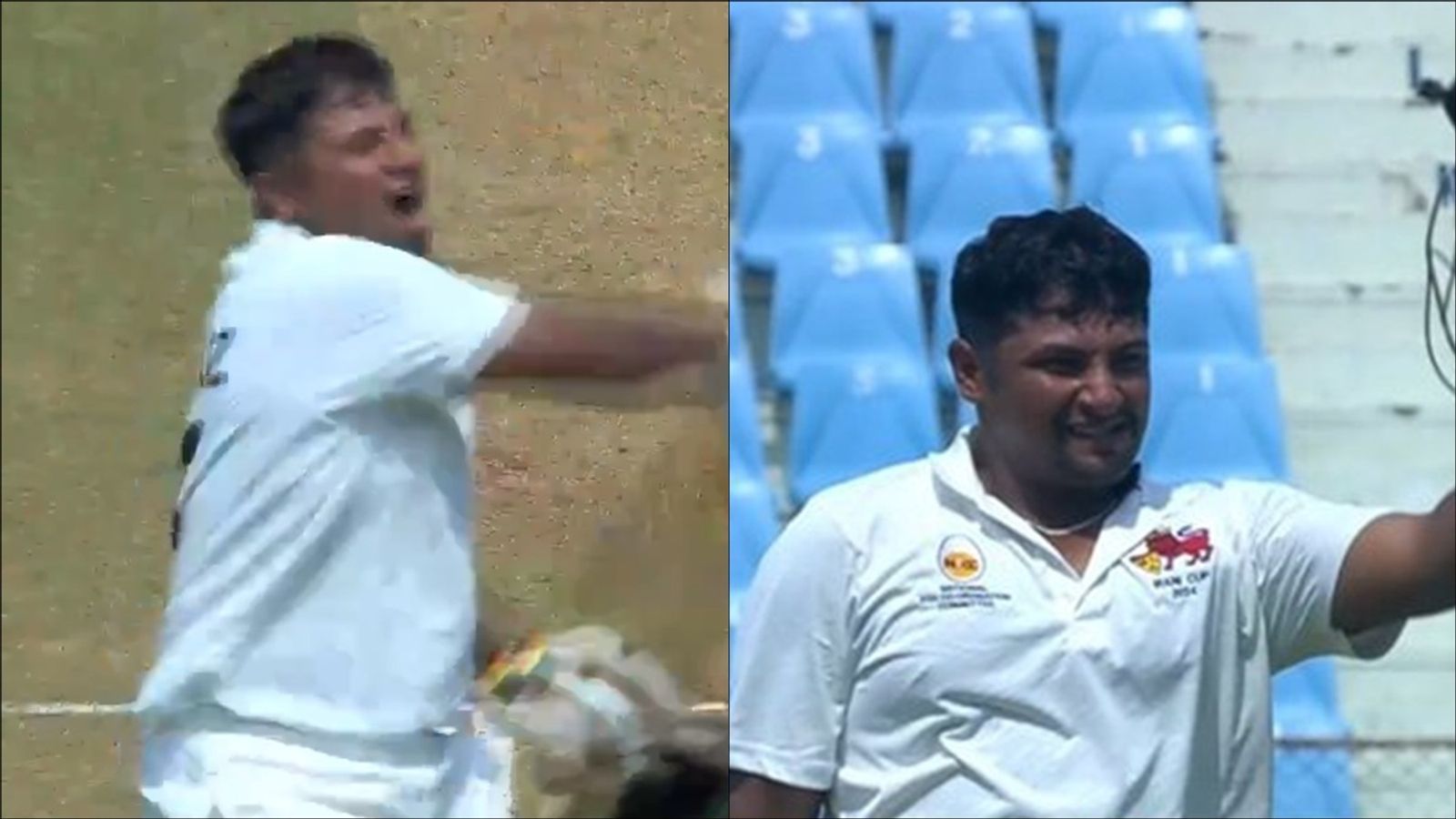 Watch: Sarfaraz Khan breaks into wild celebration as he scores century in Irani Cup after missing two Tests against Bangladesh Watch: Sarfaraz Khan breaks into wild celebration as he scores century in Irani Cup after missing two Tests against Bangladesh