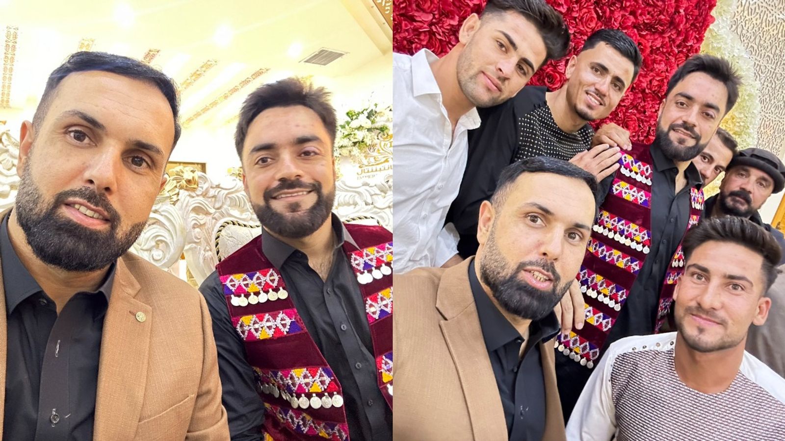 Mohammad Nabi and other teammates attend Rashid Khan's grand wedding in Kabul - WATCH Mohammad Nabi and other players attend Rashid Khan's wedding