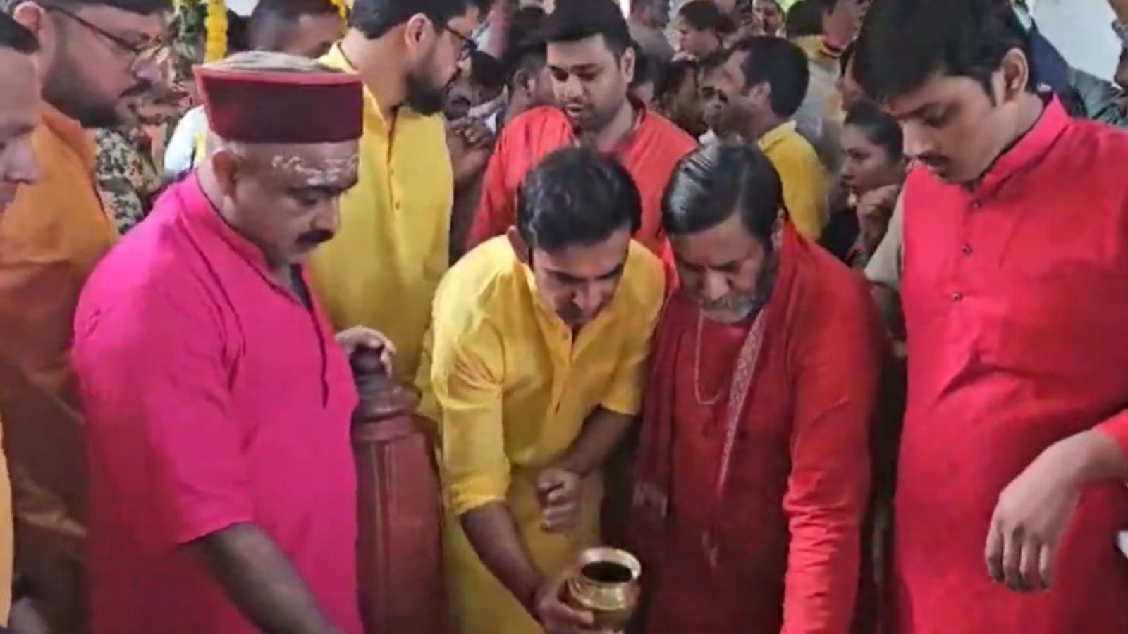 WATCH: Gautam Gambhir visits Maa Pitambara Temple in Datia wearing traditional attire ahead of India vs Bangladesh 1st T20I Gautam Gambhir