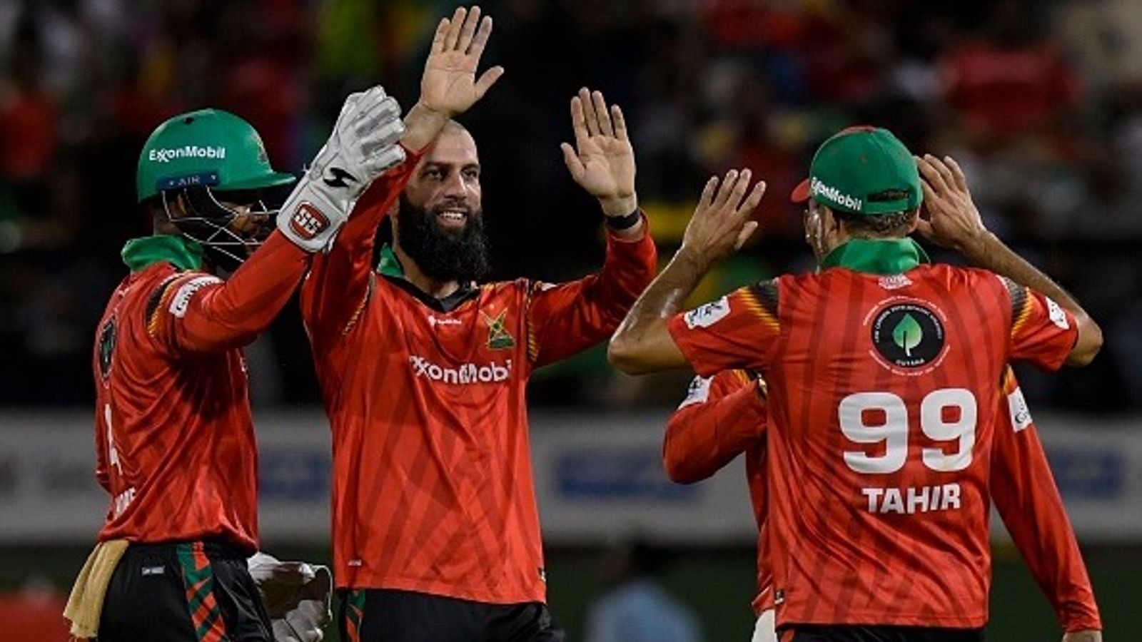 Troika of Gurbaz, Moeen and Hope make 149-run target look small as Guyana Amazon Warriors reach CPL 2024 final with 8-wicket win over Barbados Royals Moeen Ali (2L) and Shai Hope (L) of Guyana Amazon Warriors celebrate the dismissal of Jason Holder of Barbados Royals during CPL 2024 Qualifier 2