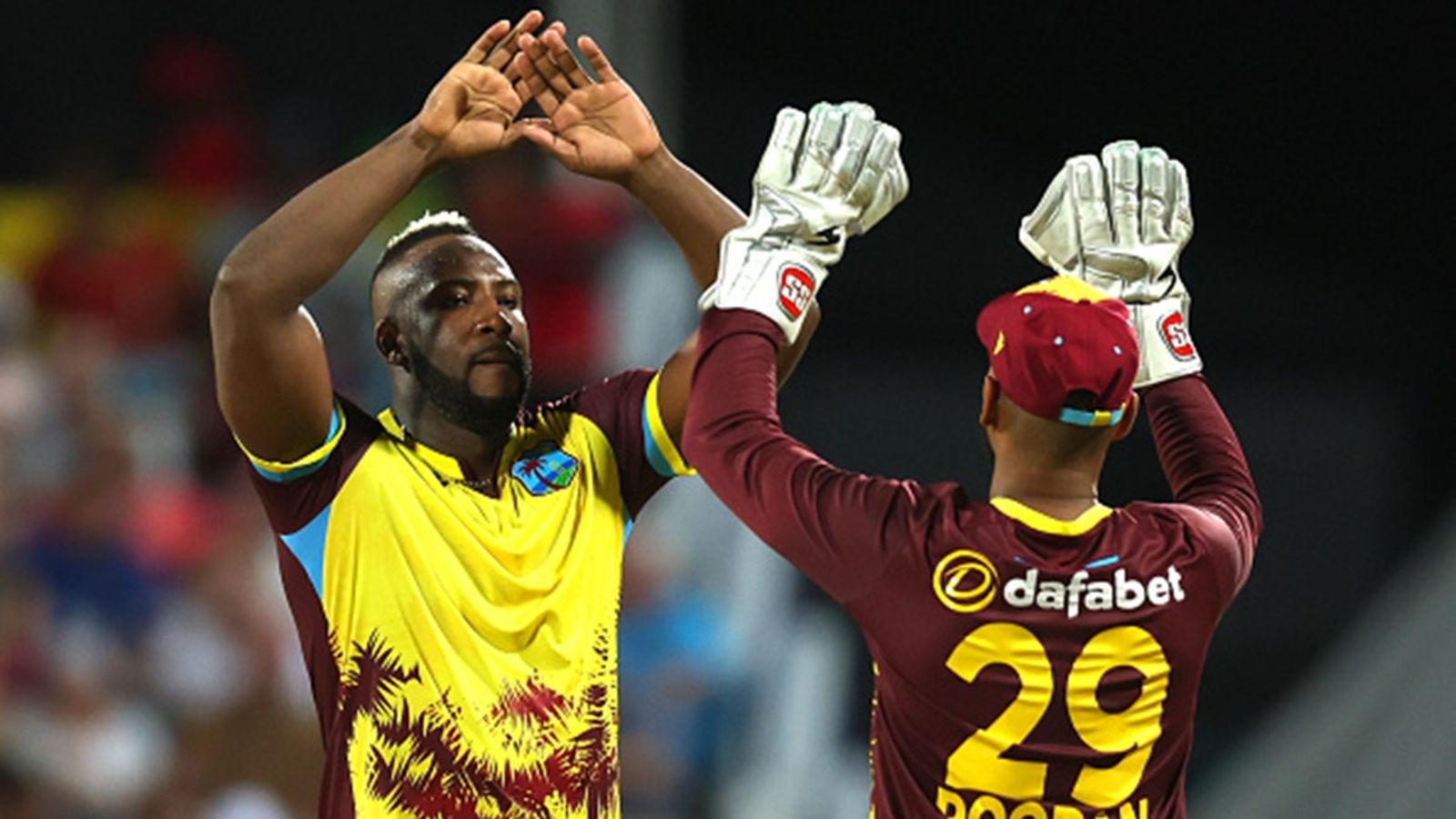 No Nicholas Pooran, Andre Russell as West Indies announce T20I and ODI squads for Sri Lanka tour Andre Russell celebrates a wicket with Nicholas Pooran