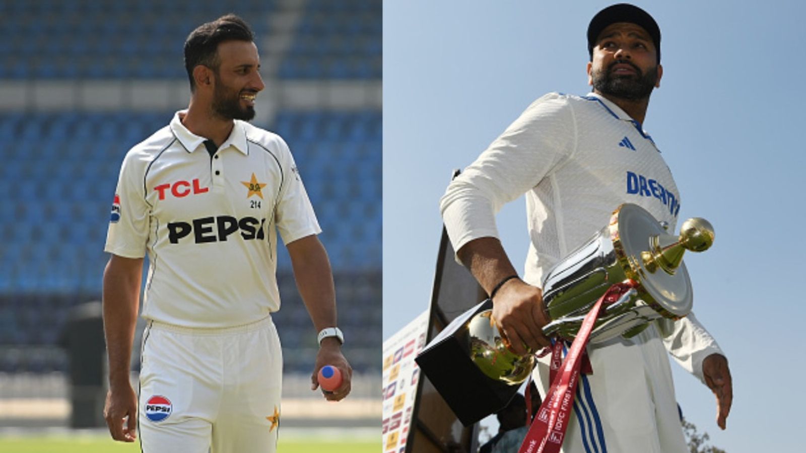 'Agar aap chahte hain ki Rohit Sharma jaise bahadur bane, to...': Basit Ali's brutal advice to Shan Masood ahead of PAK vs ENG 1st Test India captain Rohit Sharma (right) and Pakistan Test skipper Shan Masood.