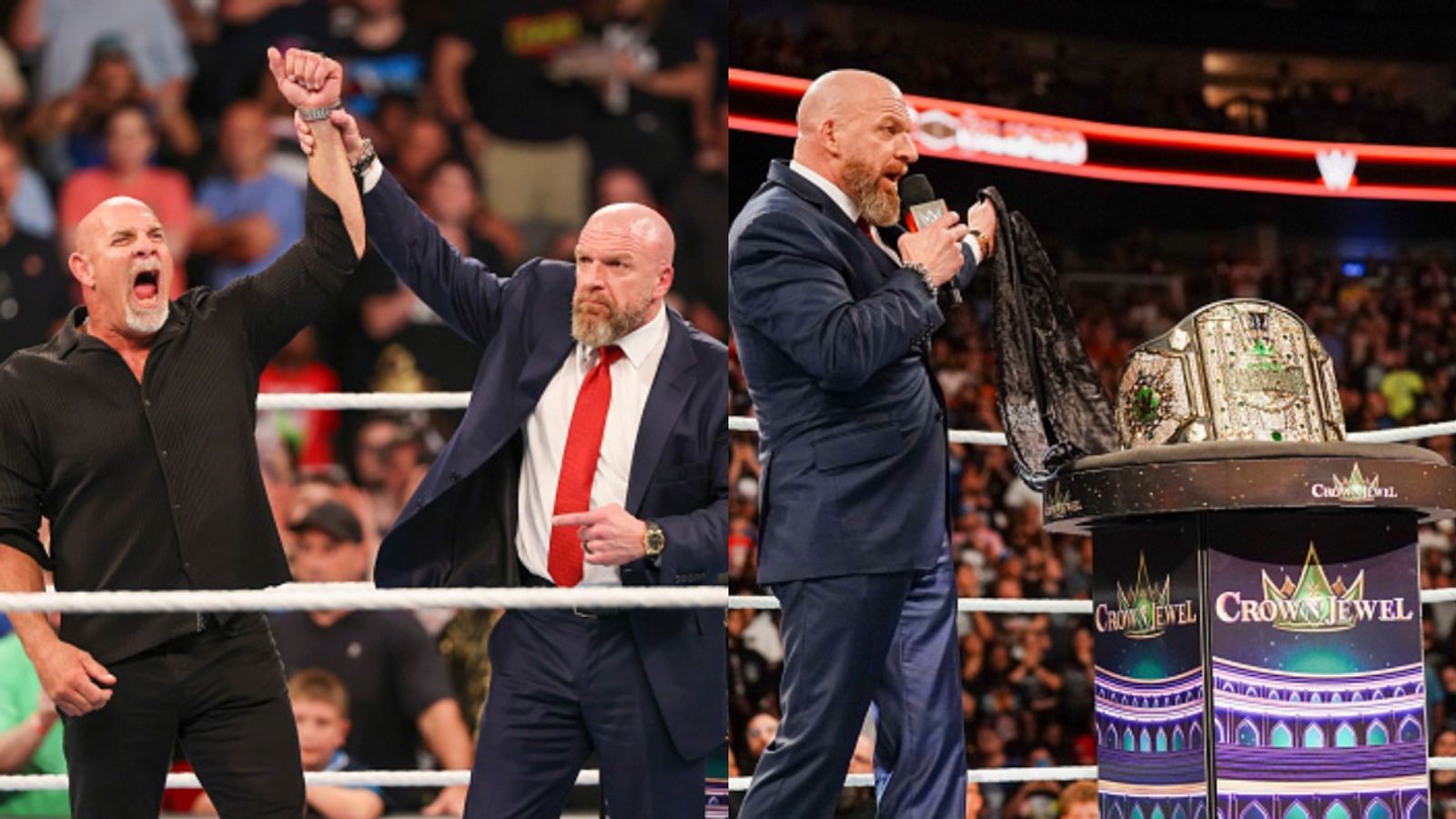 WWE Bad Blood 2024 : Legendary return?, Triple H hints at Goldberg’s WWE revival says ‘Never Say Never’, also announces Crown Jewel Championship Goldberg, Triple H and Crown Jewel Championship
