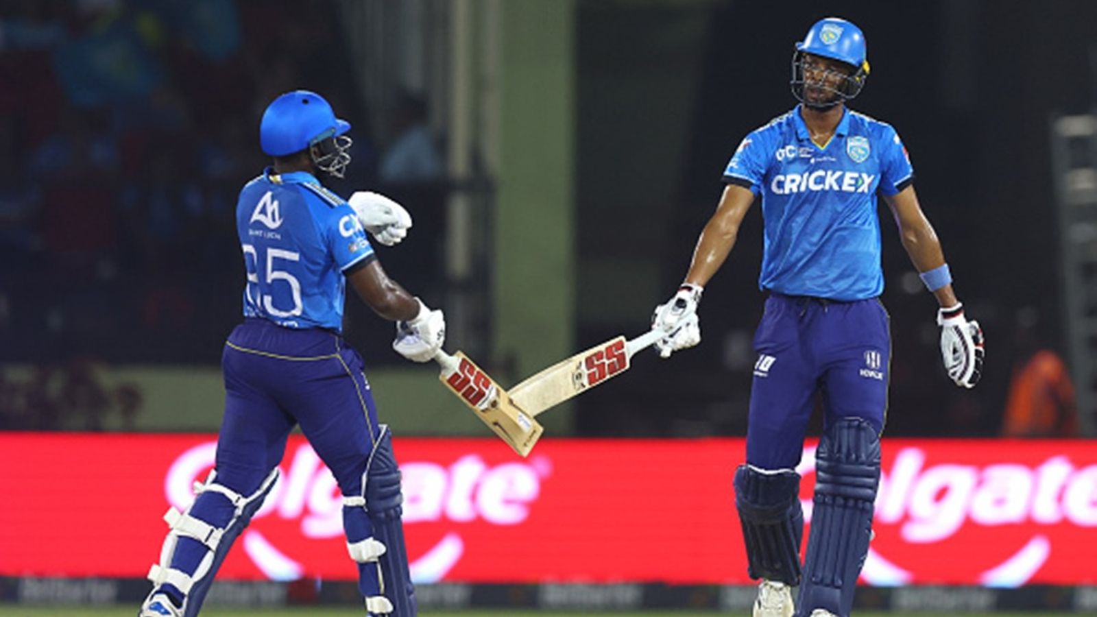 USA, West Indies' T20I vice-captains lead Faf du Plessis-led Saint Lucia Kings to first CPL title with 6-wicket win over Guyana Amazon Warriors Aaron Jones (L) and Roston Chase (R) of St.Lucia Kings during the CPL final match against Guyana Amazon Warriors at Providence Stadium