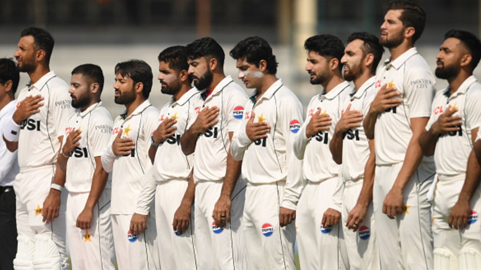 Pakistan release two spinners from Test squad in middle of series opener against England in Multan The Pakistan team line up before the first day of the first Test against England at Multan Cricket Stadium on October 7 in Multan, Pakistan. (Getty)