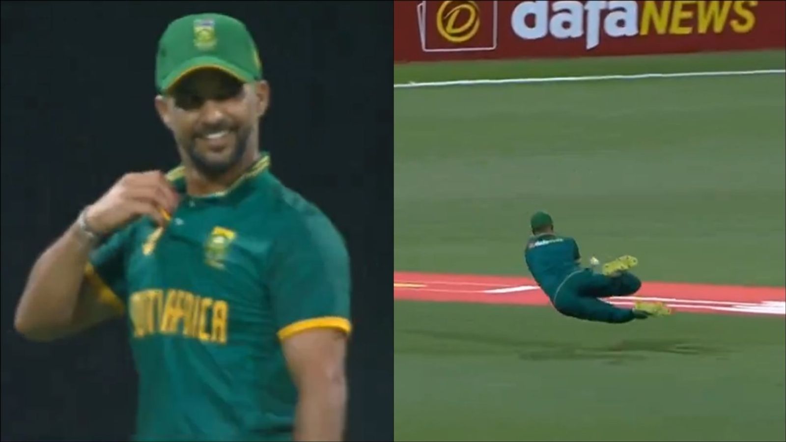 Watch: Fatigued players leave the field in Abu Dhabi heat, batting coach JP Duminy comes to rescue and fields like he never left during SA vs IRE 3rd ODI South Africa batting coach JP Duminy fielding during 3rd ODI against Ireland