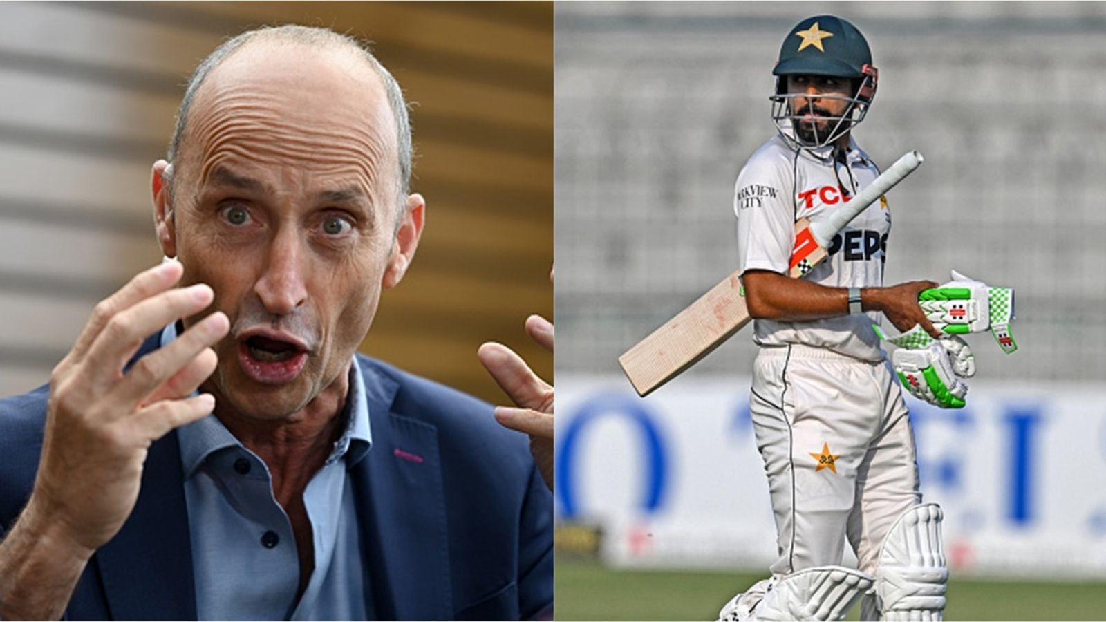 'It's 9 Test matches without a half-century - on these pitches!': Nasser Hussain feels giving up white-ball captaincy affecting Babar Azam psychologically Nasser Hussain during a conversation; Babar Azam after losing his wicket to England's Gus Atkinson in Multan Test