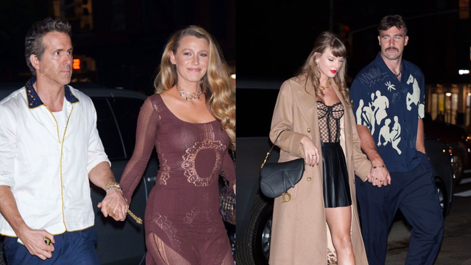 Watch: Taylor Swift and Travis Kelce goes on a double date with Blake Lively and Ryan Renolds Ryan Reynolds,Blake Lively,Travis Kelce,Taylor Swift in the frame