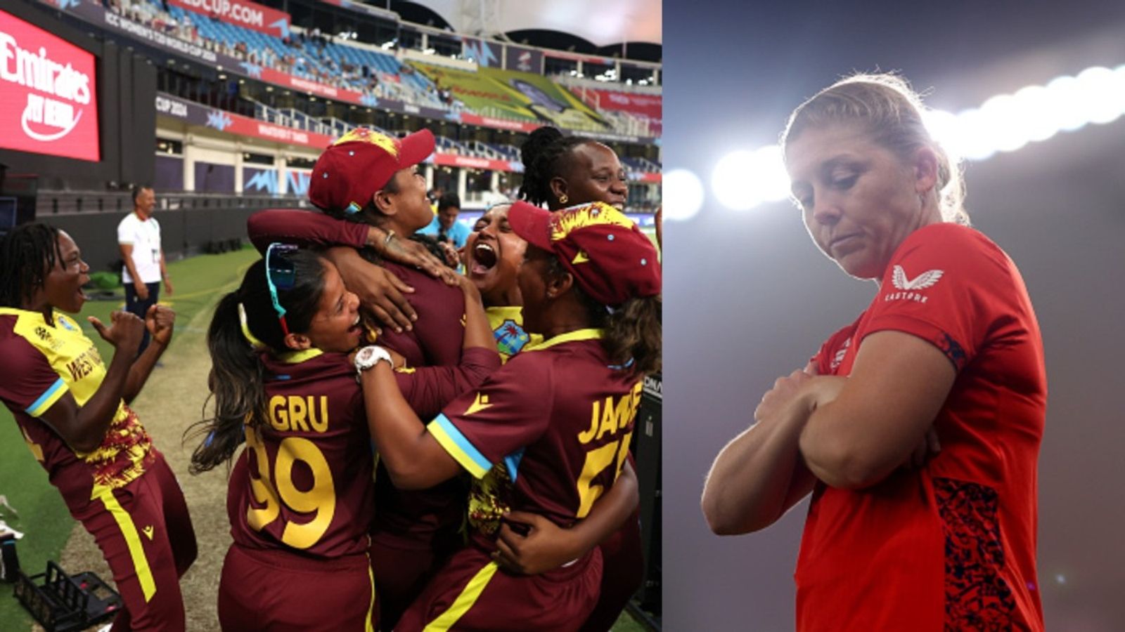 West Indies storms into Women's T20 World Cup 2024 semifinal with a dominating six-wicket win against England West Indies women celebrating win