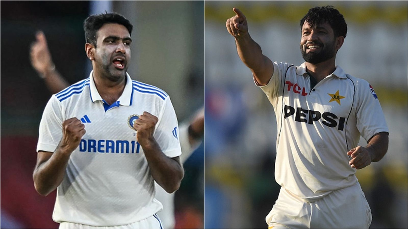 'Walks into a storm and...': R Ashwin reacts to Kamran Ghulam's century after dismissing Virat Kohli vs Babar Azam comparisons R Ashwin celebrates a wicket against Bangladesh; Kamran Ghulam celebrates his century on debut against Bangladesh.