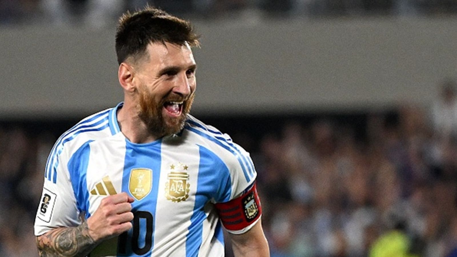 Lionel Messi equals Cristiano Ronaldo's record with hat-trick in 6-0 win against Bolivia, opens up on retirement plans Argentina's forward Lionel Messi celebrates after scoring during the 2026 FIFA World Cup South American qualifiers match against Bolivia