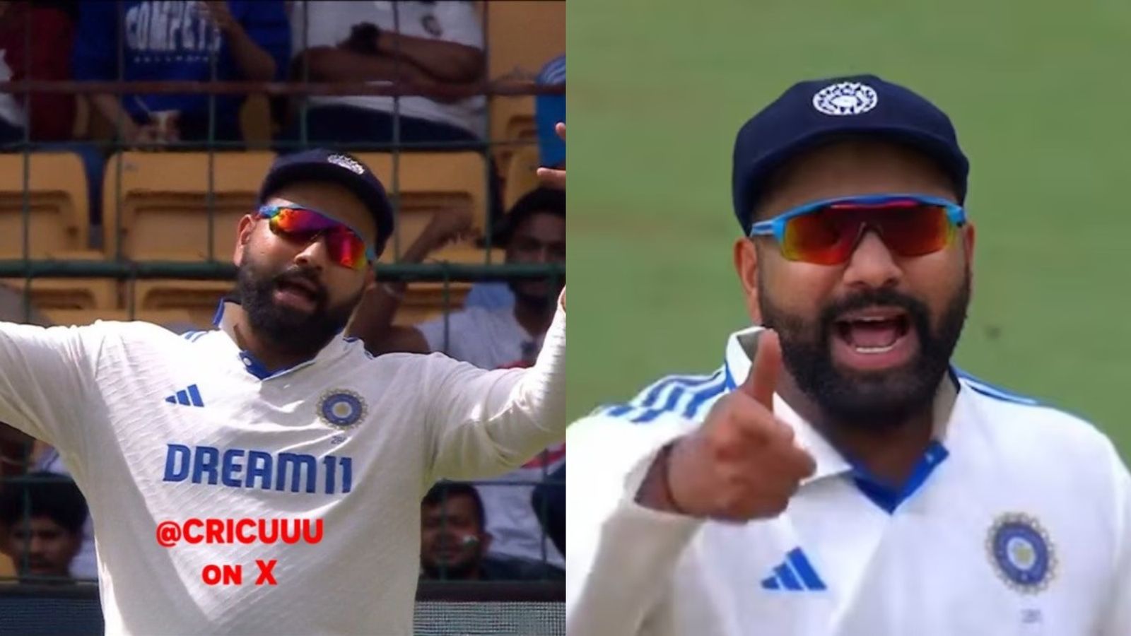 IND vs NZ 1st Test: Furious Rohit Sharma shouts at Sarfaraz Khan for being out of position while fielding - WATCH Rohit Sharma during Bengaluru Test