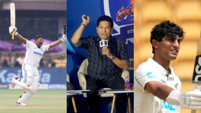 'Cricket has a way of connecting us to...': Sachin Tendulkar hails Rachin Ravindra and Sarfaraz Khan following their centuries in Bengaluru Sachin Tendulkar with Sarfaraz Khan and Rachin Ravindra