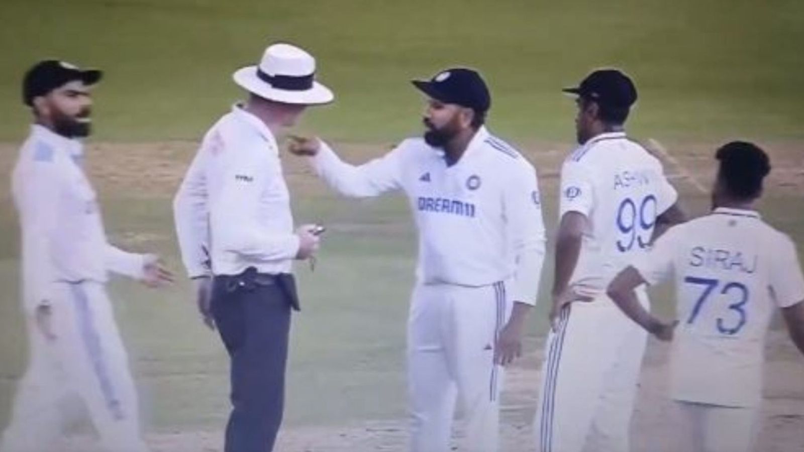 Revealed: Why Rohit Sharma, Virat Kohli embroiled in animated exchange with umpires on Day 4 of 1st Test vs NZ? Know the reason here Rohit Sharma involved in heated exchange with umpires on Day 4 of first Test against New Zealand. (Screengrab)
