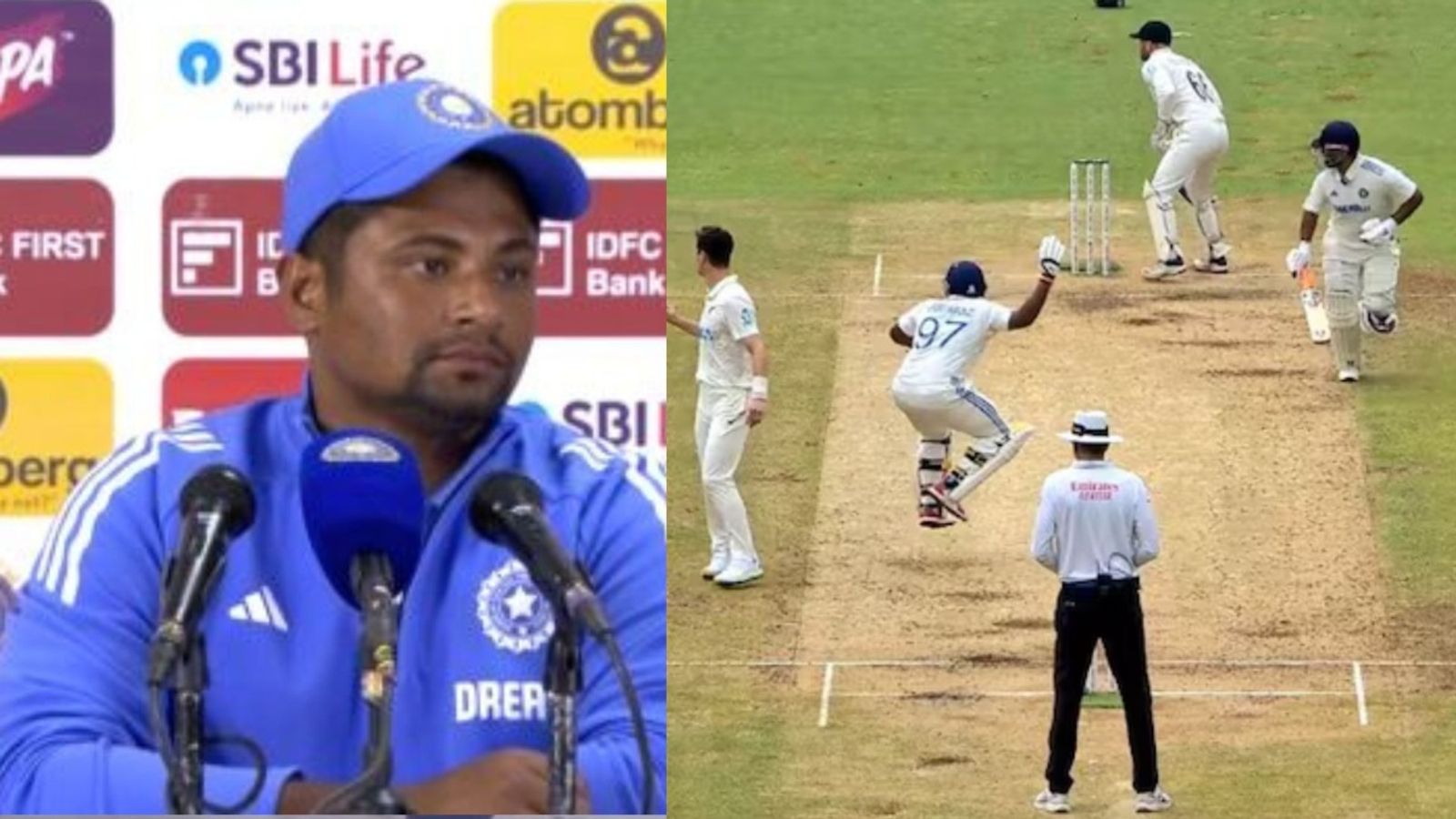 Sarfaraz Khan reveals why he was shouting and jumping during mix-up with Rishabh Pant on Day 4 of IND vs NZ 1st Test, says 'he was having..' India's star batter Sarfaraz Khan in this frame.