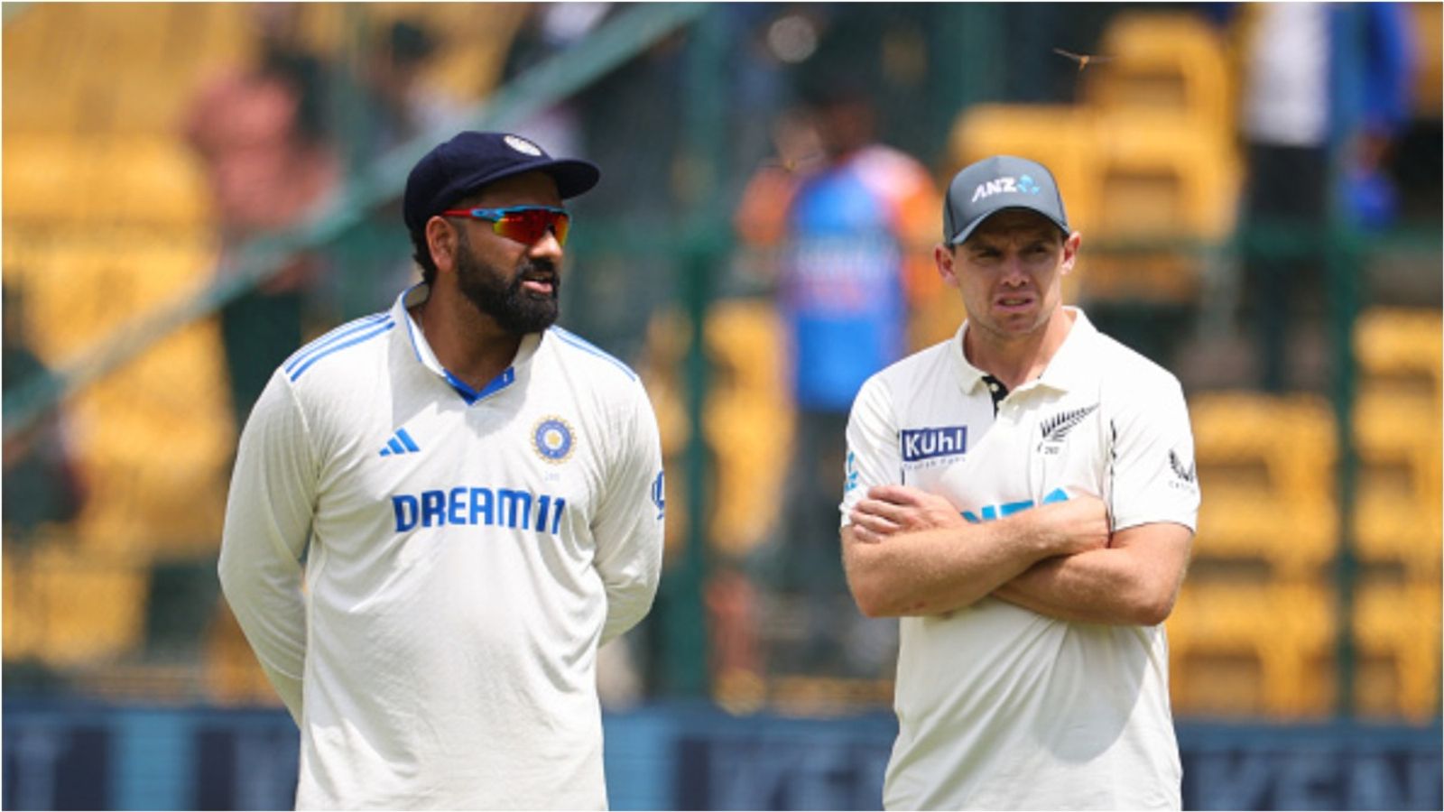 New Zealand captain Tom Latham reveals he was about to make same mistake as Rohit Sharma but Indian captain saved him Rohit Sharma and Tom Latham in frame