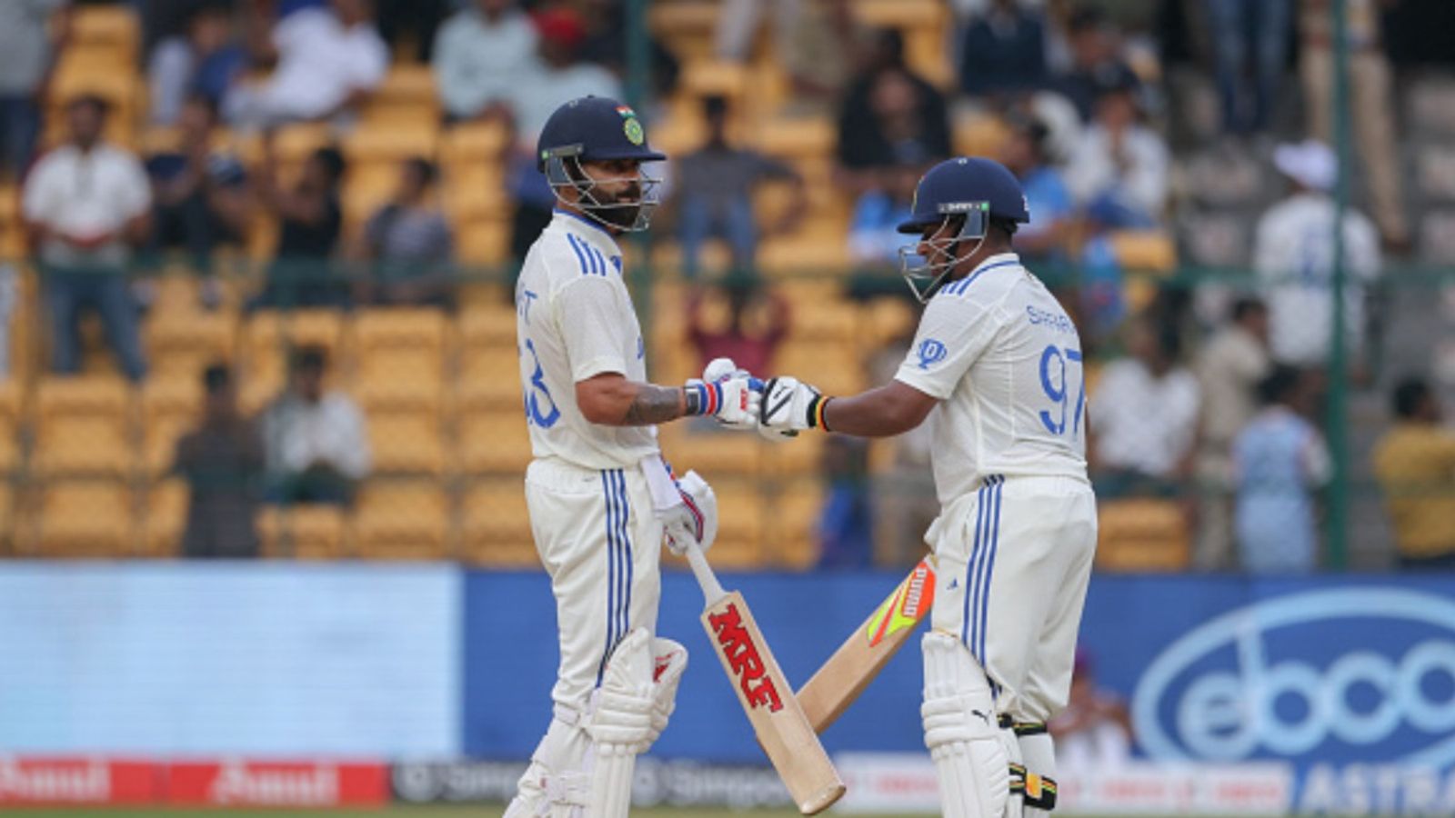 Sarfaraz Khan discloses Virat Kohli's special advice during crucial partnership in 1st Test vs NZ, says '...that gave me a lot of confidence' Sarfaraz Khan discloses Virat Kohli's special advice during crucial partnership in 1st Test vs NZ, says '...that gave me a lot of confidence'