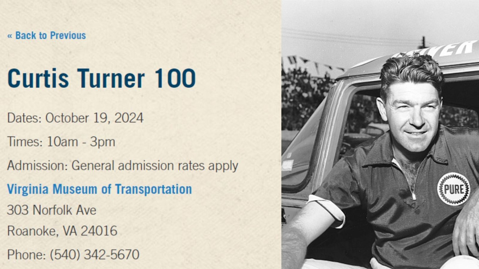 WATCH: A Special Celebration happened at Virginia Museum of Transportation as this NASCAR legend turns 100 years old Curtis Turner in the frame