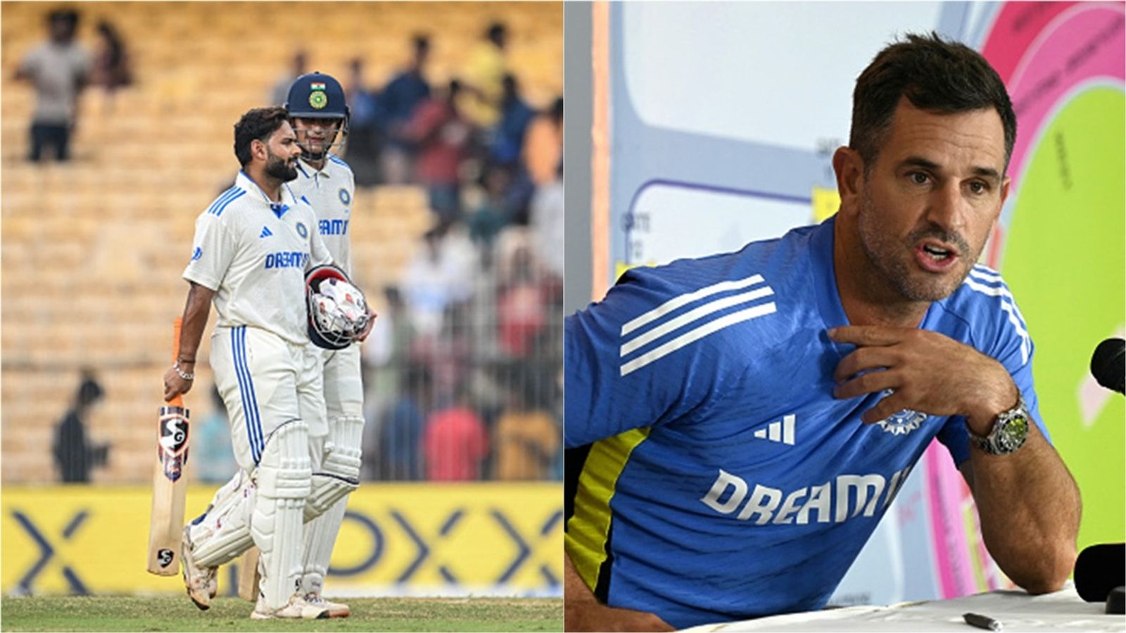 Will Rishabh Pant and Shubman Gill in the 2nd Test against New Zealand? Assistant coach gives major update Rishabh Pant, Shubman Gill walking back to the pavillion; Ryan ten Doeschate during a press conference