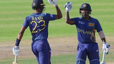 Emerging Asia Cup 2024: Sri Lanka A knock out defending champions Pakistan Shaheens with thumping 7-wicket win to storm into final Sri Lanka A batters celebrate with each other