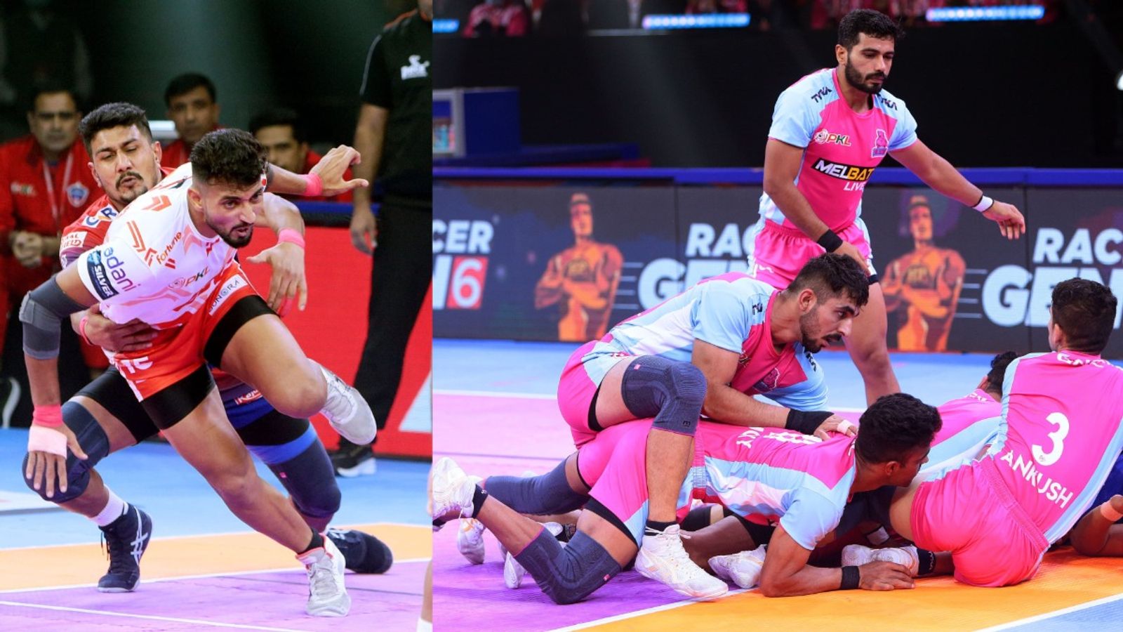 Pro Kabaddi League: UP Yoddhas eke out 35-29 win over Gujarat Giants; Tamil Thalaivas play out thrilling draw against Jaipur Pink Panthers Pro Kabaddi League: UP Yoddhas eke out 35-29 win over Gujarat Giants; Tamil Thalaivas play out thrilling draw against Jaipur Pink Panthers
