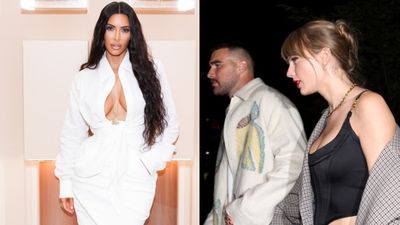 Kim Kardashian predicts Taylor Swift and Travis Kelce's breakup, believes just like Swift's past relations this will implode ,calls their relationship 'contract' Kim Kardashian and Taylor Swift with Travis Kelce in the frame