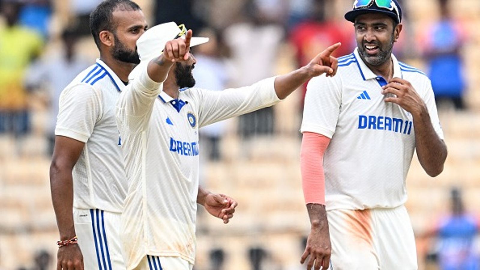 IND vs NZ: Jadeja, Ashwin's magic leaves New Zealand wobbling at 171/9 as India stand chance to win 3rd Test to avoid series whitewash India's Ashwin (R), Ravindra Jadeja and Akash Deep in this frame
