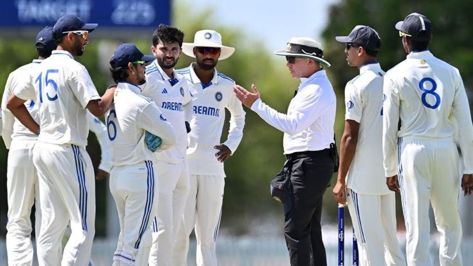 Ishan Kishan likely in trouble after heated argument with umpires amid ball-tampering allegations in Australia Ishan Kishan and Indian players during the argument with umpire