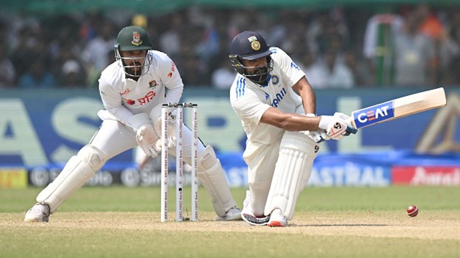 Team India bears ICC's brunt for Kanpur's poor outfield during Test against Bangladesh, handed demerit point with this rating India captain Rohit Sharma in action in this frame