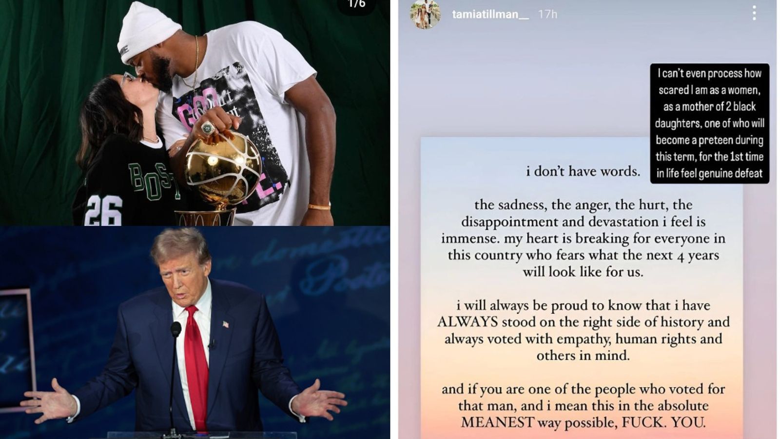 Boston Celtics center Xavier Tillman's wife opens up on fear for her black daughter following Donald Trump's US presidential elections victory, says 'For the first time in life...' Donald Trump and Xavier Tillman along with Wife in the frame