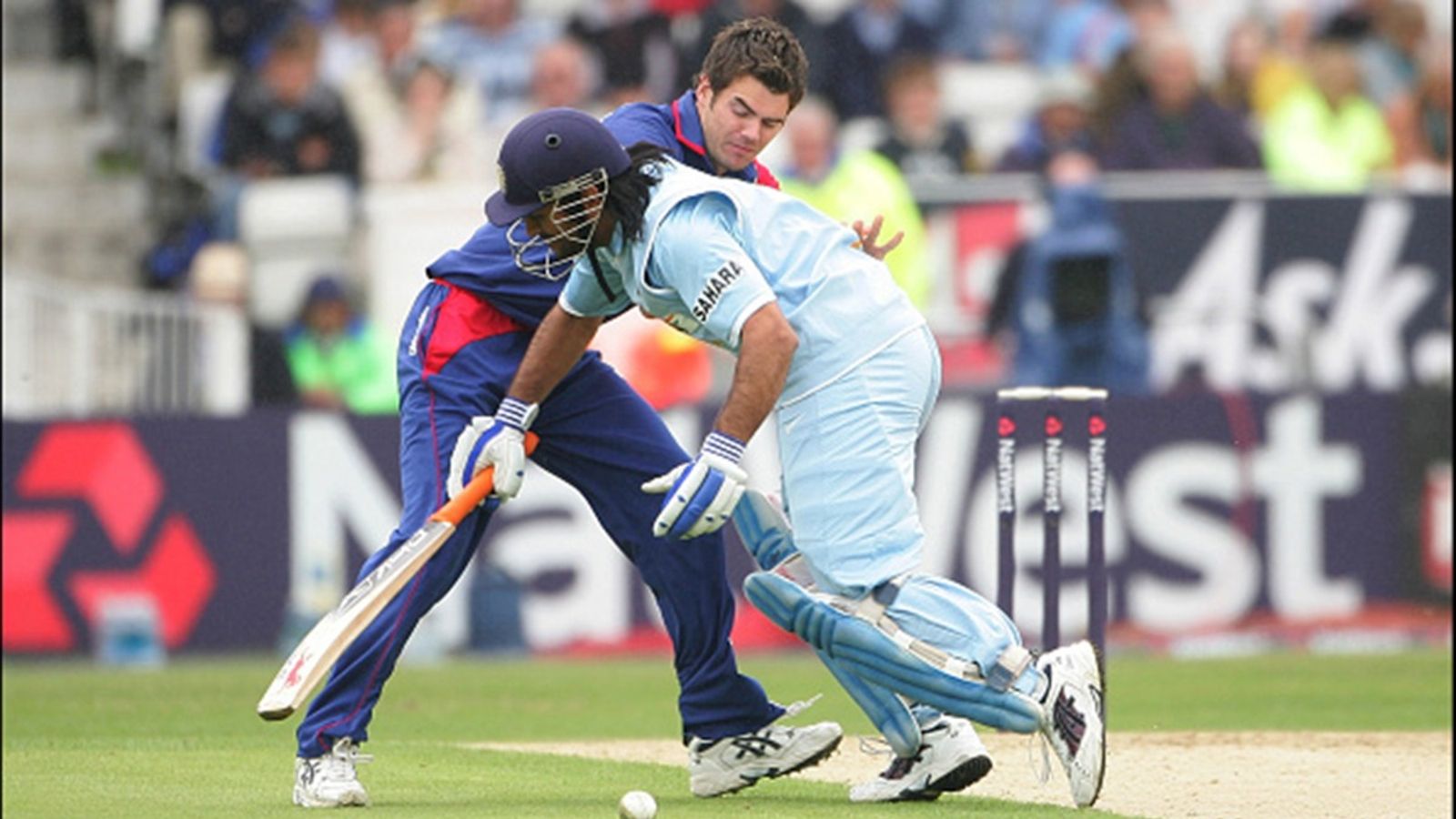 'There's definitely a feeling inside me...': James Anderson opens up on putting his name in IPL 2025 mega auction pool James Anderson of England collides with Mahendra Singh Dhoni of India while attempting to field the ball during the 5th ODI at Headingley, Leeds, 2nd September 2007.