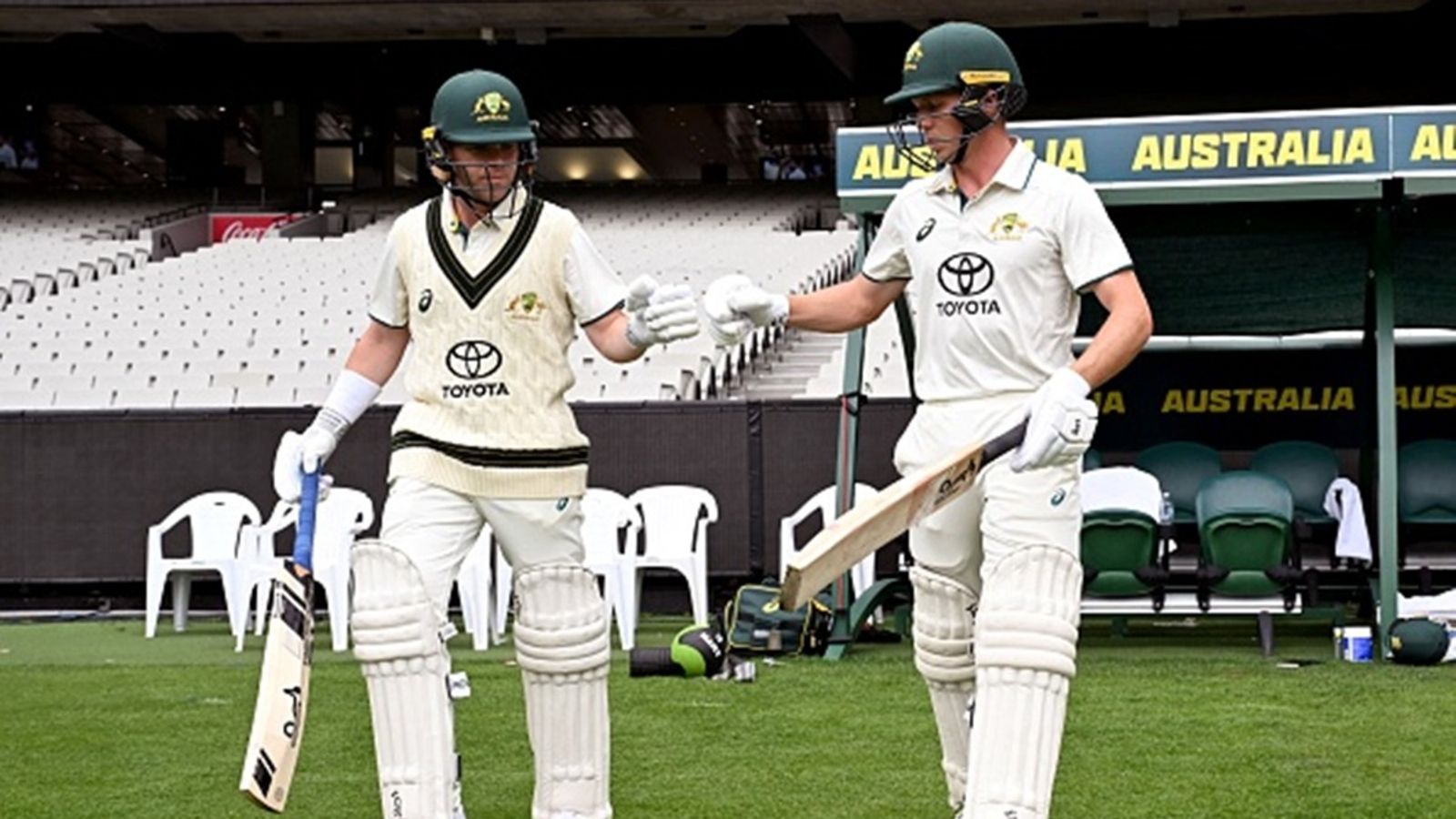 IND vs AUS: Australia announce 13-man squad for first Test of Border-Gavaskar Trophy 2024-25, confirm A team's captain as new opener Australian opening batters Marcus Harris (L) and Nathan McSweeney (R) walk out to bat during the Australia A against India A cricket match at the Melbourne Cricket Ground (MCG) in Melbourne on November 7, 2024.