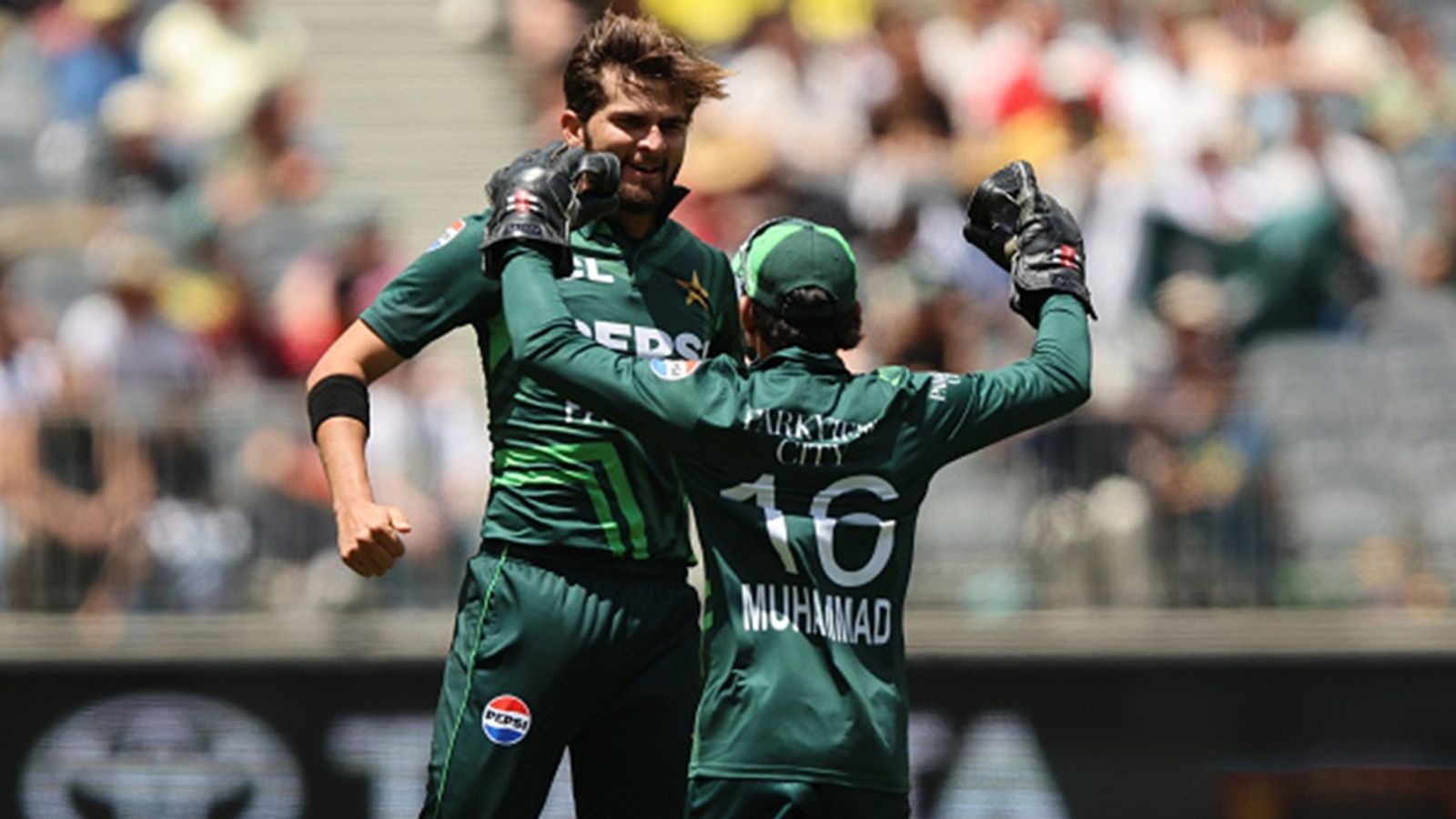 Mohammad Rizwan makes perfect debut as captain, leads Pakistan to series win on Australian soil after 22 years as pacers reign supreme in Perth Shaheen Afridi & Mohammad Rizwan of Pakistan celebrate the wicket during game three of the Men's ODI series between Australia and Pakistan at Perth Stadium on November 10, 2024.