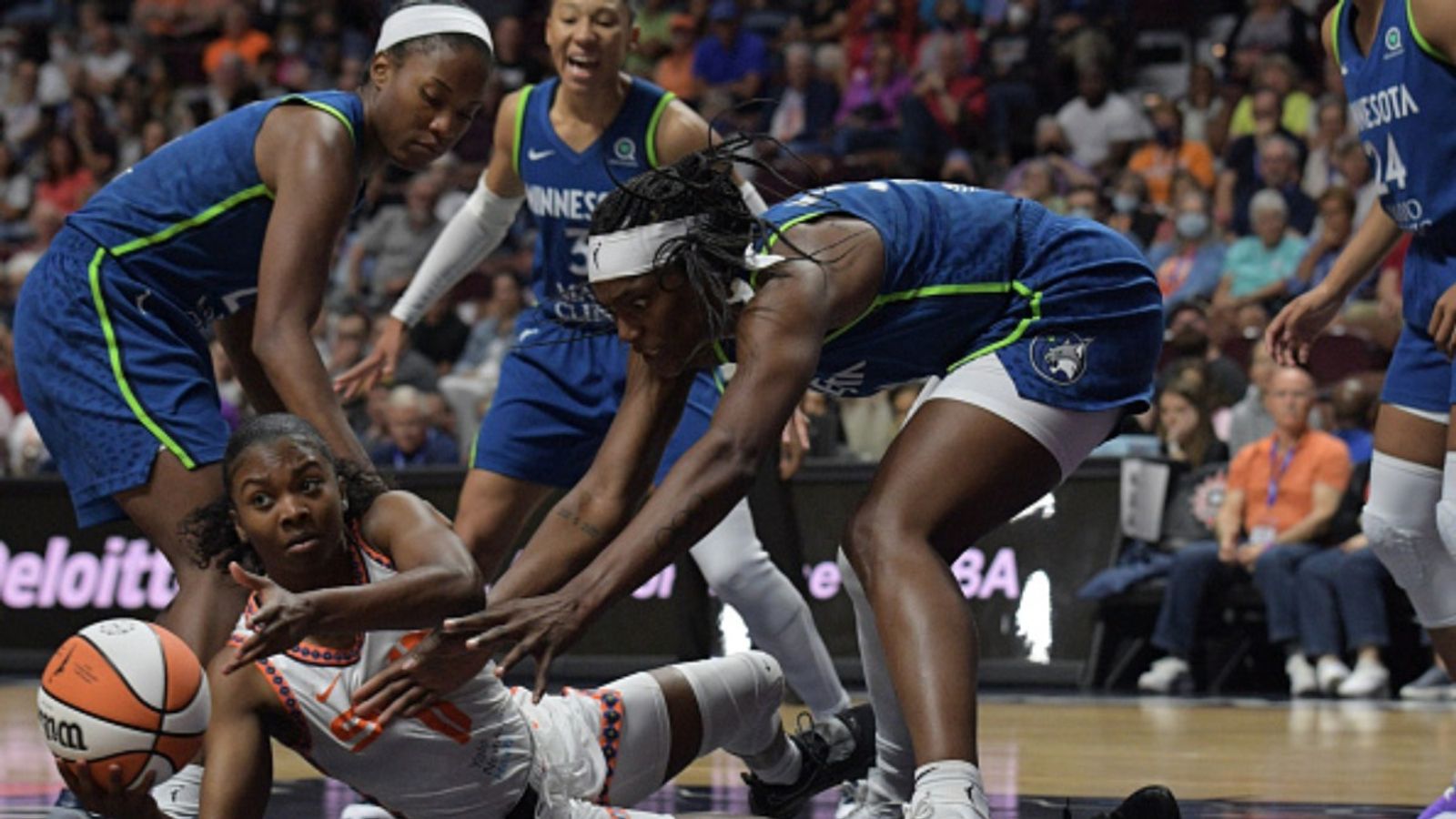 15 years career, Two Time WNBA Champion, Eight Time all star named to 2025 Women’s Basketball Hall of Fame WNBA game in the frame