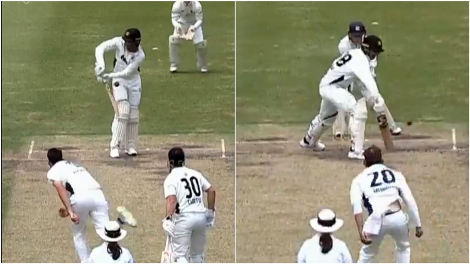 Watch: Australia all-rounder takes body blows like Pujara, bats with one hand like Graeme Smith despite injury in domestic cricket Ashton Agar batting with one hand for Western Australia against Victoria