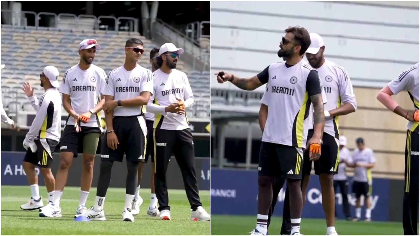 Watch: Virat Kohli doesn't go easy on teammate requesting 'thoda easy rakho' during fielding drill ahead of Perth Test Watch: Virat Kohli doesn't go easy on teammate requesting 'thoda easy rakho' during fielding drill ahead of Perth Test