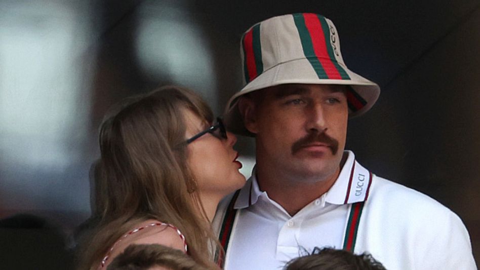 Taylor Swift and Travis Kelce in the frame