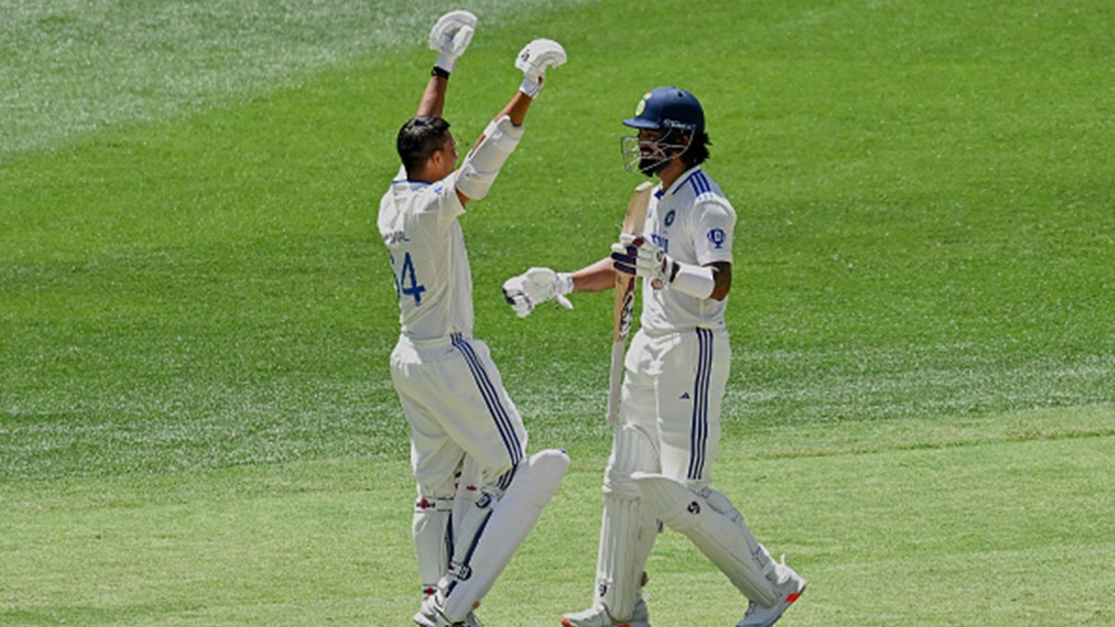 Yashasvi Jaiswal, KL Rahul become first Indian pair in 77 years of IND vs AUS Test rivalry to achieve this feat on Australian soil Indian opener Yashasvi Jaiswal (L) celebrates with KL Rahul (R) after scoring century during day three of the First Test match at Perth Stadium on November 24, 2024.