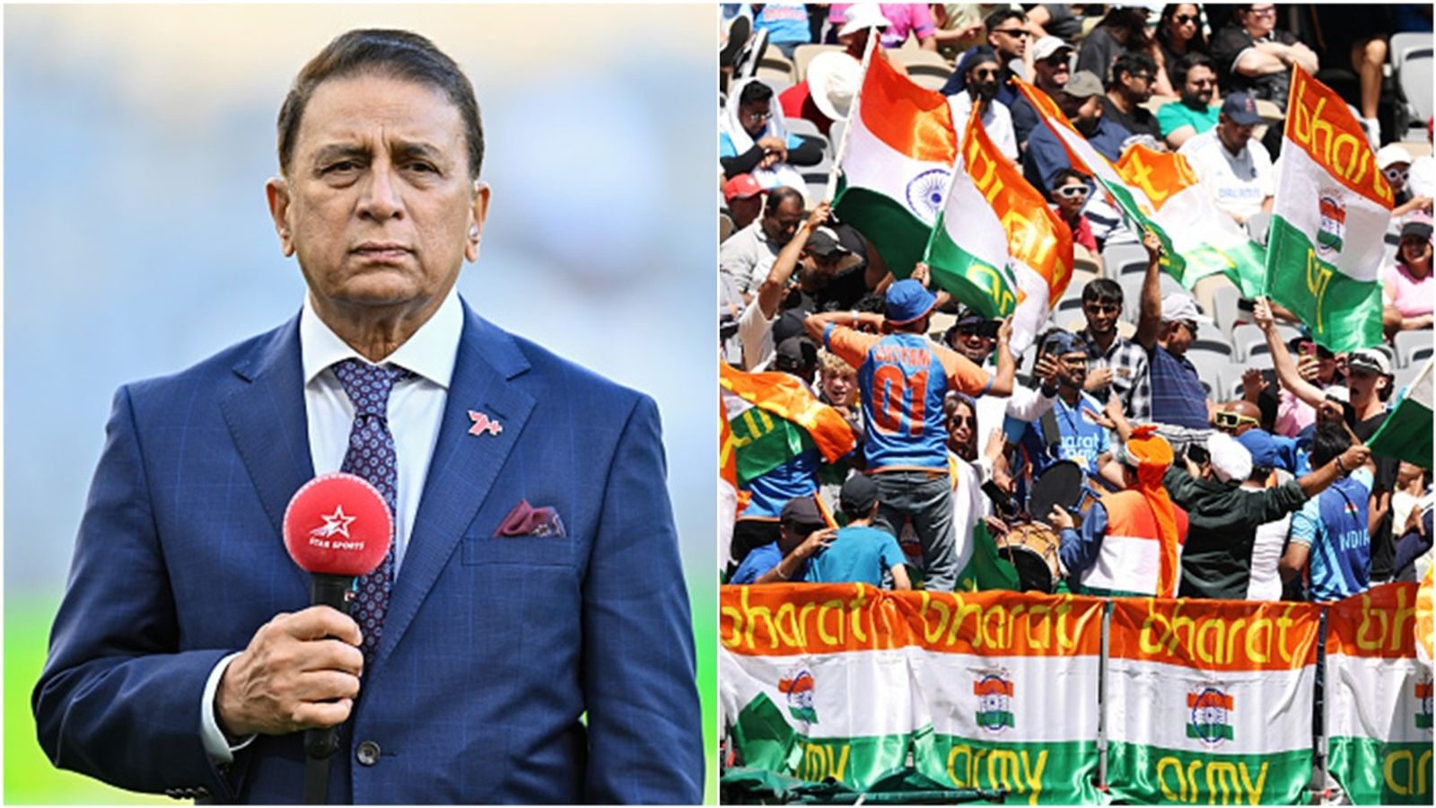 'I'm not too sure how many of them have Indian passports': 'Sunil Gavaskar lambasts Bharat Army for disrespecting Indian flag Legendary Indian cricketer Sunil Gavaskar doing broadcast duties; Bharat Army members at Perth Stadium during the first Test between India and Australia.