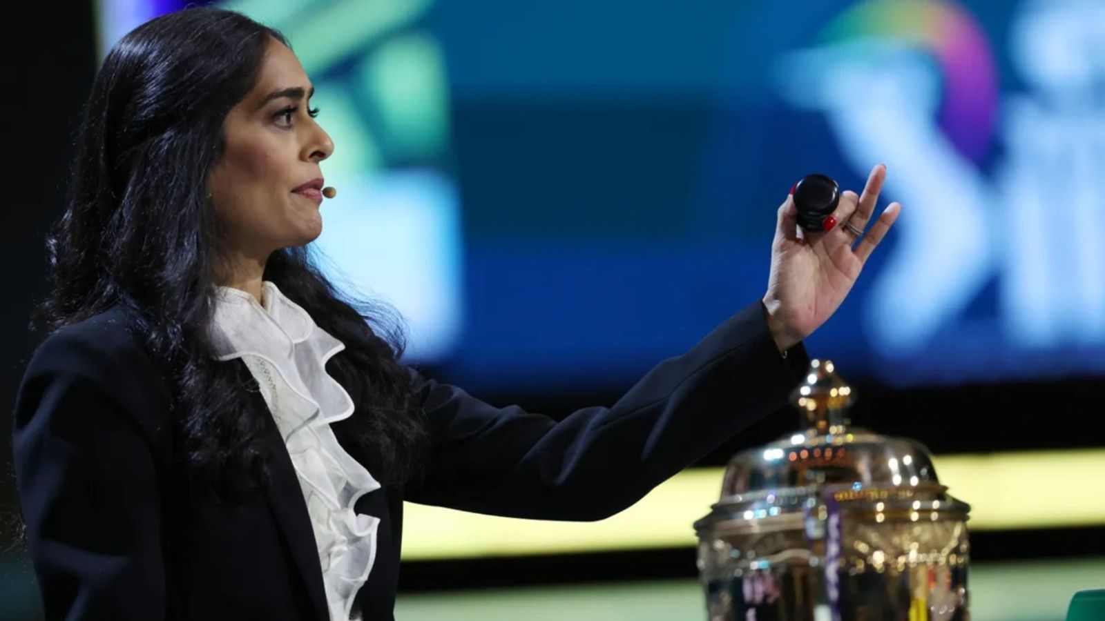 Delhi Capitals' co-owner left fuming as Auctioneer Mallika Sagar makes another blunder during bidding in IPL 2025 mega auction, says 'cost us the chance to secure a promising talent' Auctioneer Mallika Sagar in frame