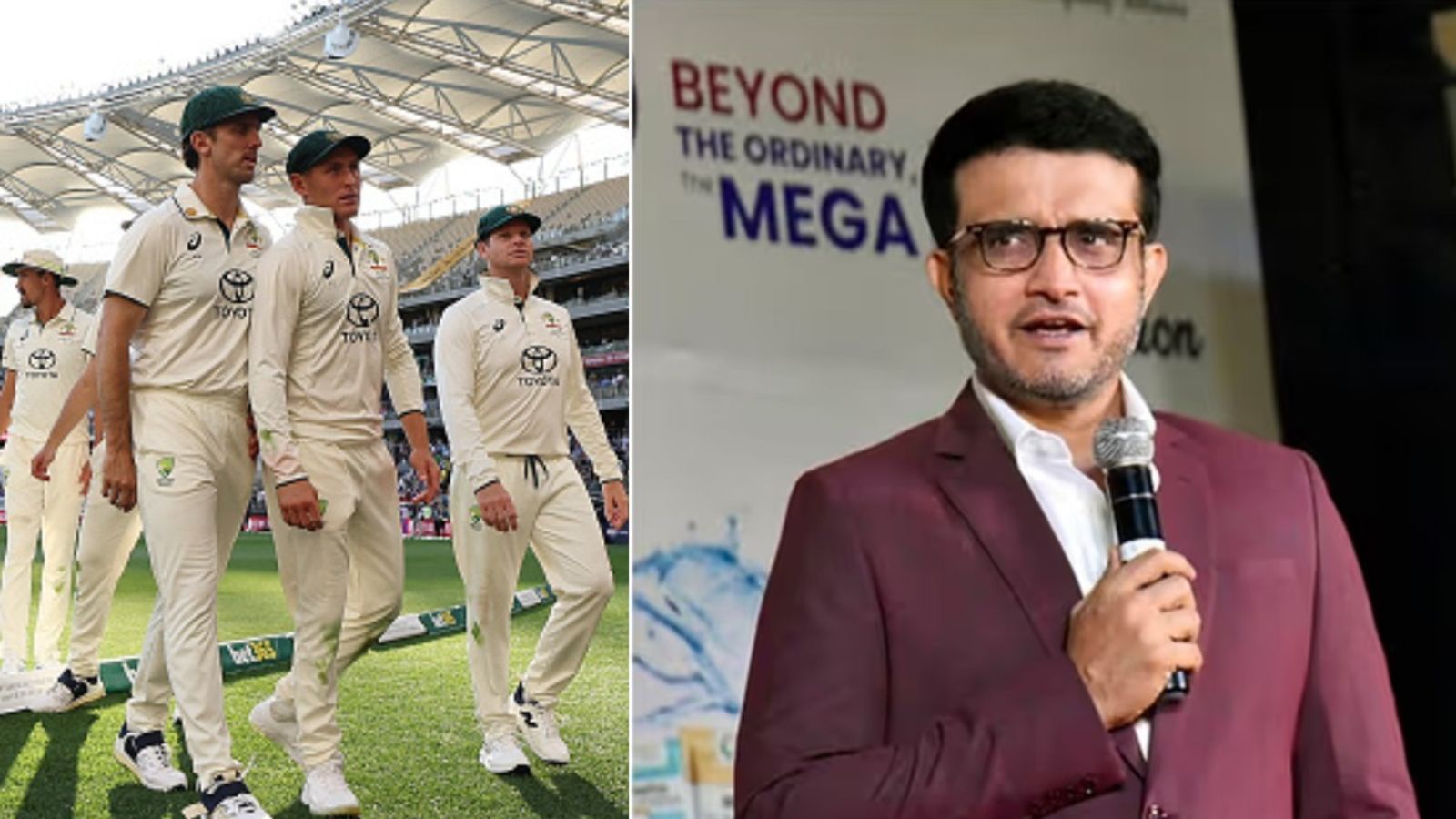 'Play well, otherwise it's going to be a long series for you': Sourav Ganguly's full-blown attack on Australia after crushing defeat vs India in Perth Ex-India captain Sourav Ganguly (left) and Australia players in this frame