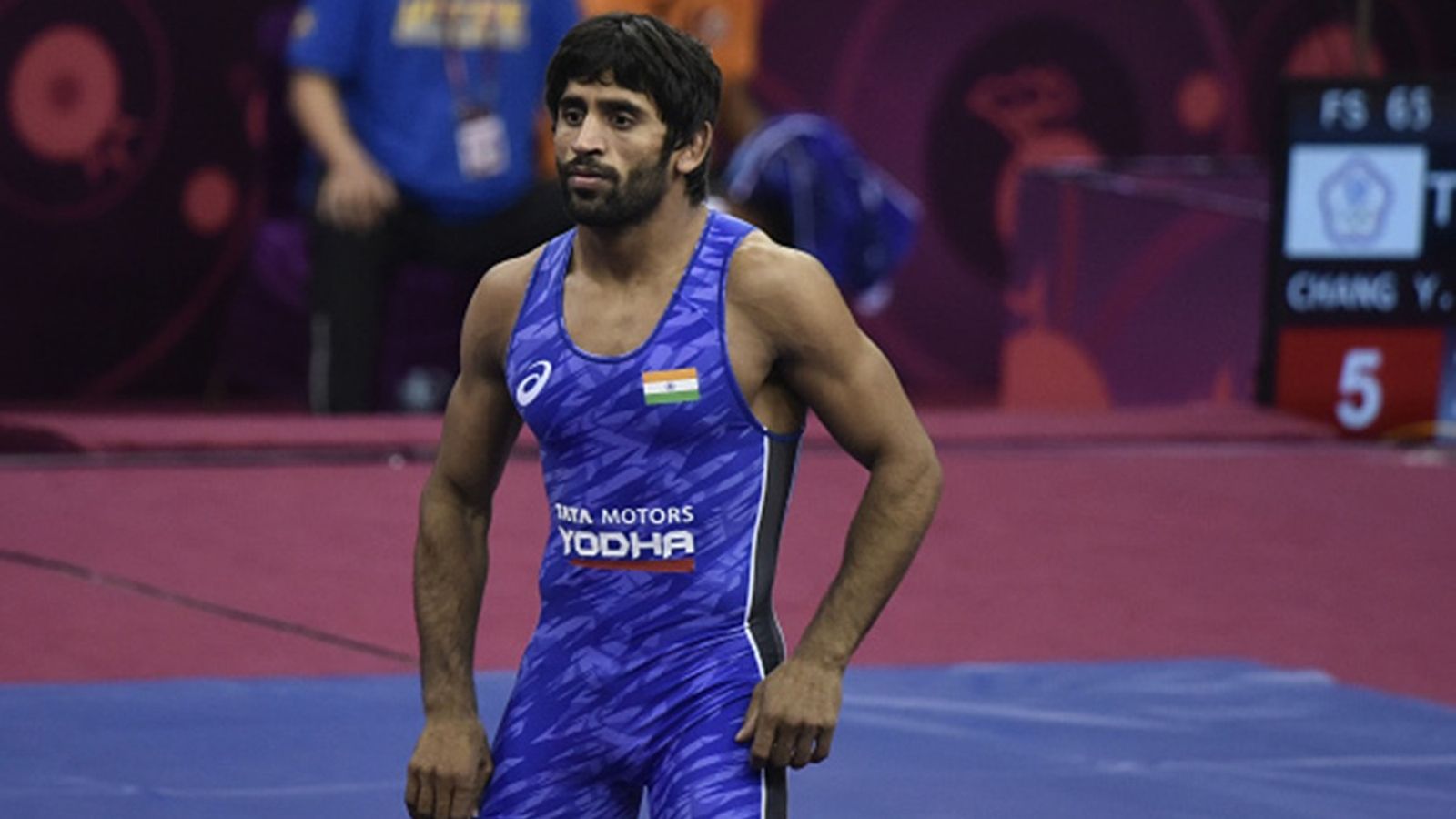 Tokyo Olympics bronze medallist Bajrang Punia slapped with 4-year sunspension by NADA for violating anti-doping code Indian wrestler Bajrang Punia (in blue) during a bout with Dzhamshed Sharifov of Tajikistan during the Senior Asian Wrestling Championship, at IGI Stadium, on February 22, 2020 in New Delhi.