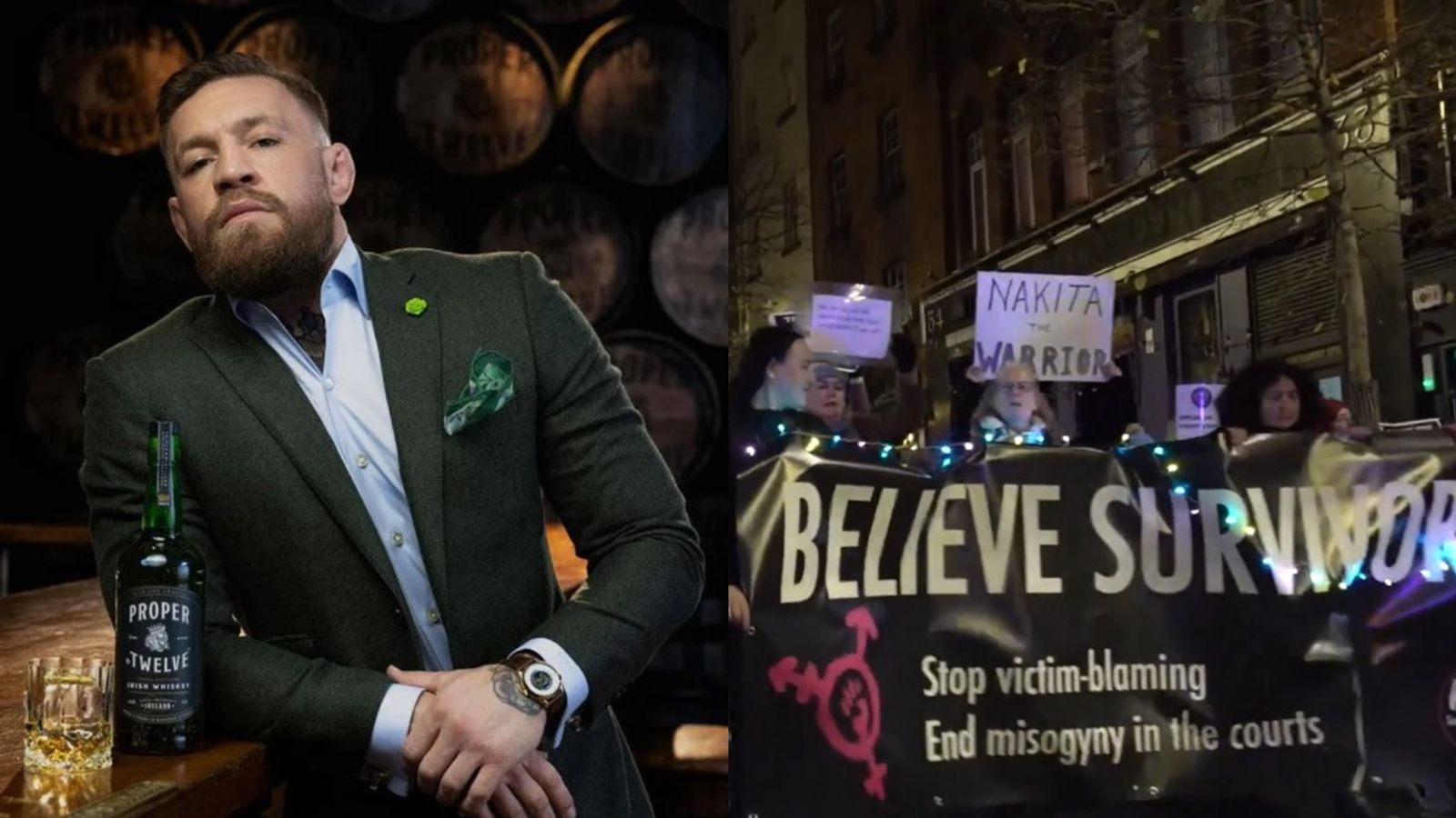 Brands Boycott : Conor McGregor faces severe loss after being proven rapist in court, dropped by whiskey brand he created, loses Hitman video game deal and more Conor McGregor in the frame along with Dublin Protest