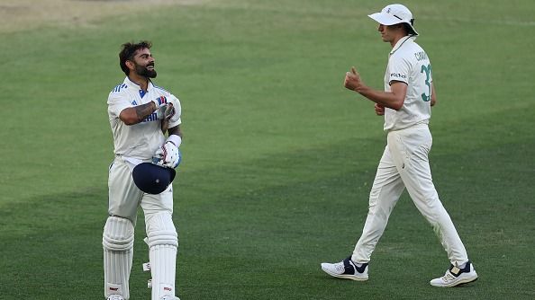 'We don't want this guy...': Allan Border rips apart Pat Cummins for letting Virat Kohli score century in Perth Test India's batting maestro Virat Kohli (left) and Australia captain Pat Cummins