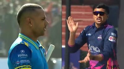 Shikhar Dhawan disappoints on Nepal Premier League debut, gets bowled by Canada spinner; Babar scores 12 runs from 25 balls Shikhar Dhawan, Harsh Thaker