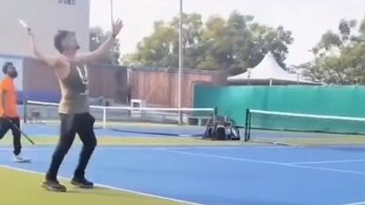 MS Dhoni spotted sweating out on Tennis court ahead of IPL 2025 return with Chennai Super Kings - WATCH SportsTak