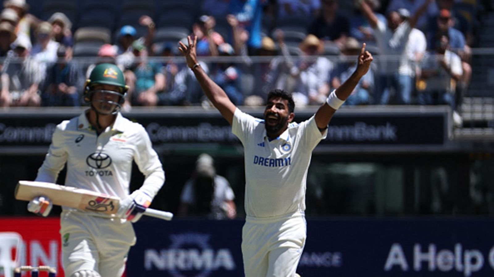'We've had a look at him now': Alex Carey confident of Australian batters' ability to counter Jasprit Bumrah threat in Adelaide Test India's Jasprit Bumrah (R) celebrates his wicket of Australia's Alex Carey on day two of the first Test cricket match between Australia and India at Optus Stadium in Perth on November 23, 2024.