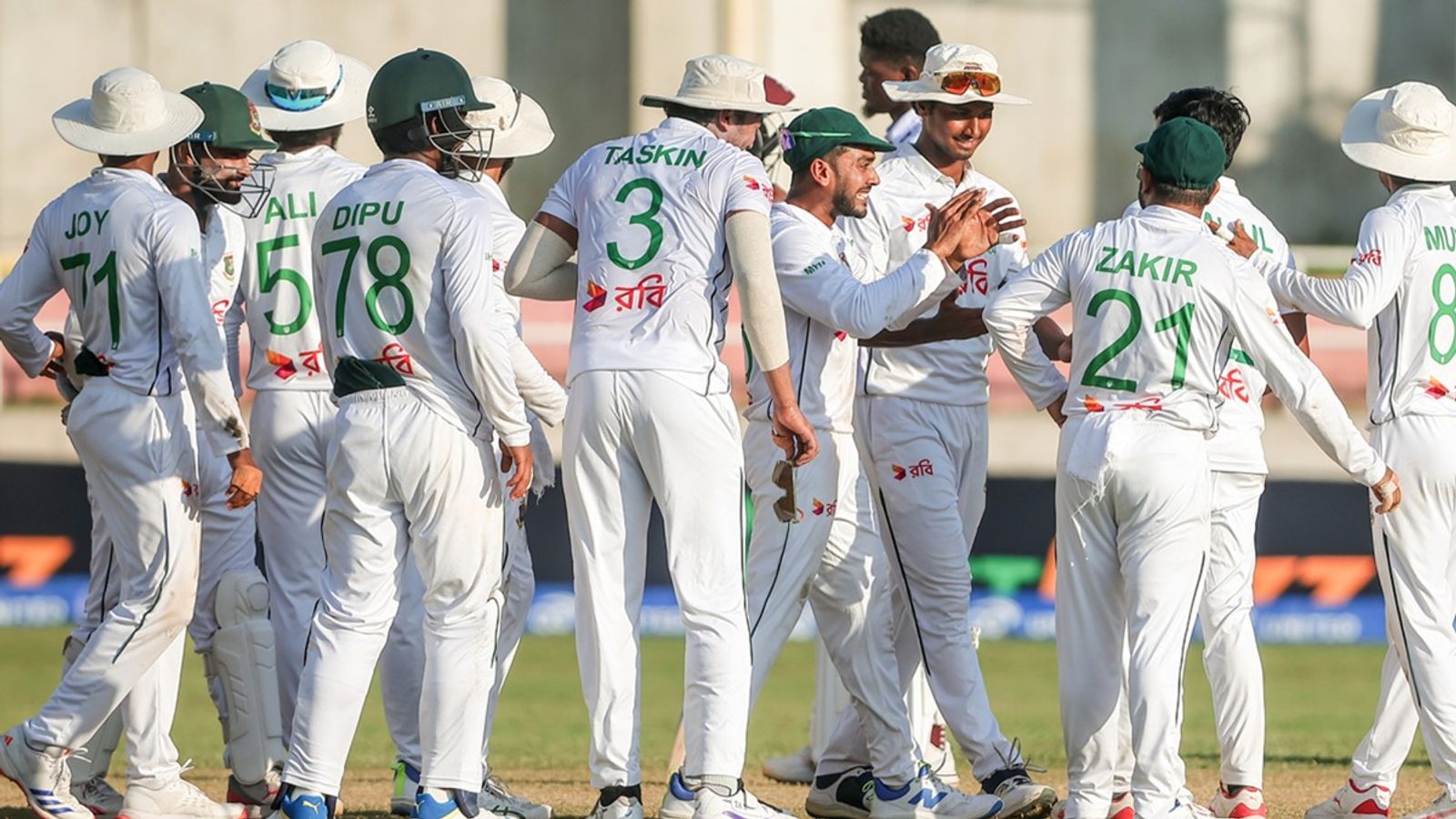 Taijul Islam's fifer helps Bangladesh beat West Indies by 101 runs, end losing streak on Caribbean soil that lasted 15 years Taijul Islam celebrates a wicket against West Indies of second Test in Kingston.